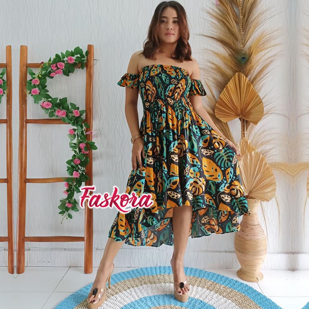 Pakaian Wanita Terbaru Dress Casual Dress / Dress Kerut Dada Panjang / Dress Janda Bolong Premium