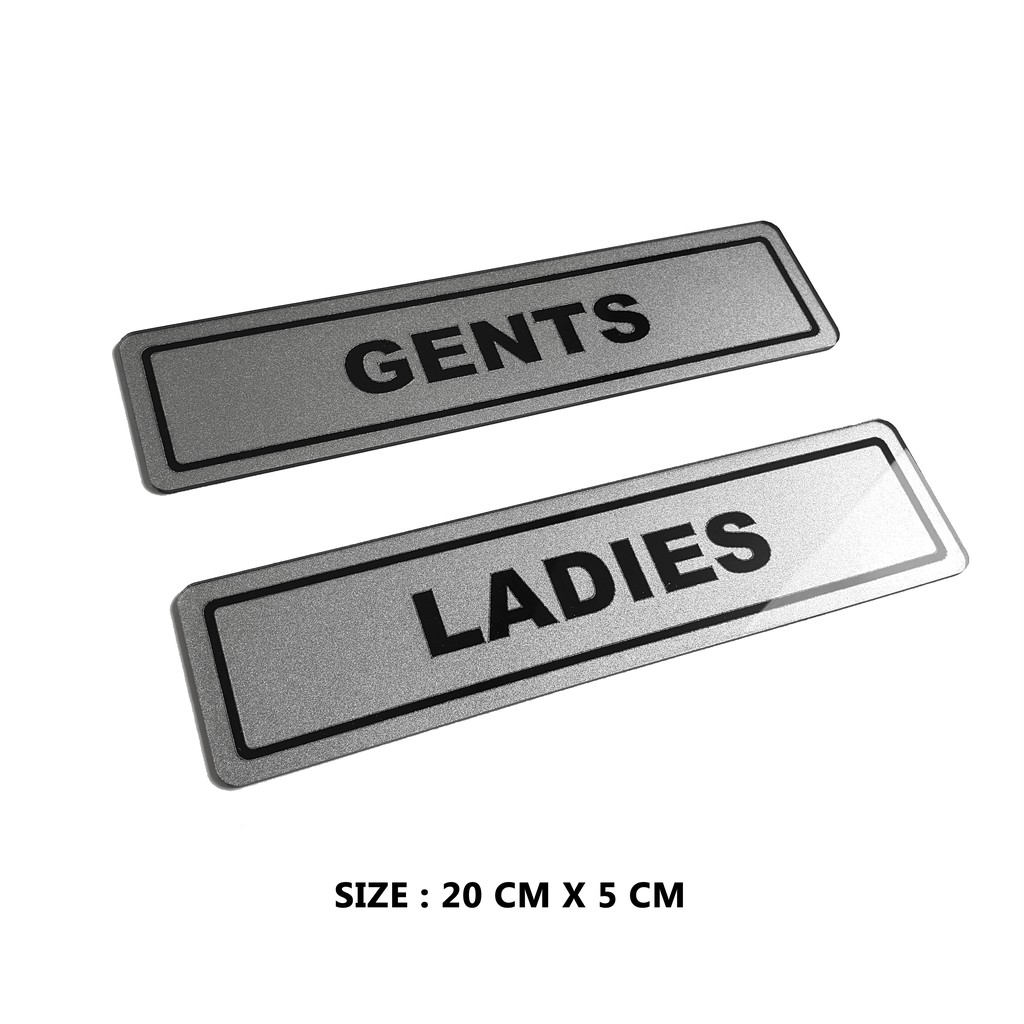 SIGN AKRILIK Pintu Toilet - GENTS LADIES SILVER - Signage Cafe/Resto