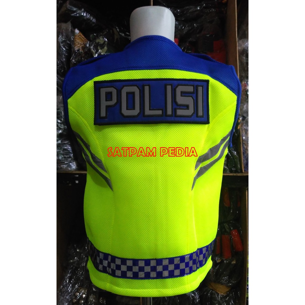 Rompi Double Mesh Polantas Biru - Rompi Double Mesh