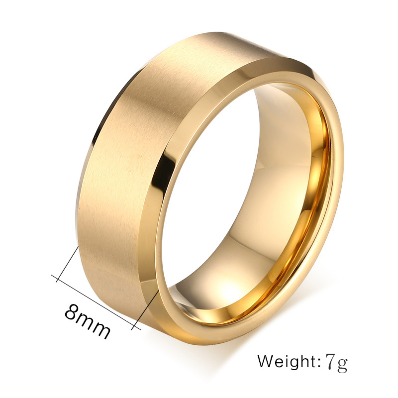 Cincin Jari Bahan Stainless Steel Warna Hitam Emas Silver Gaya Punk Untuk Pria Dan Wanita