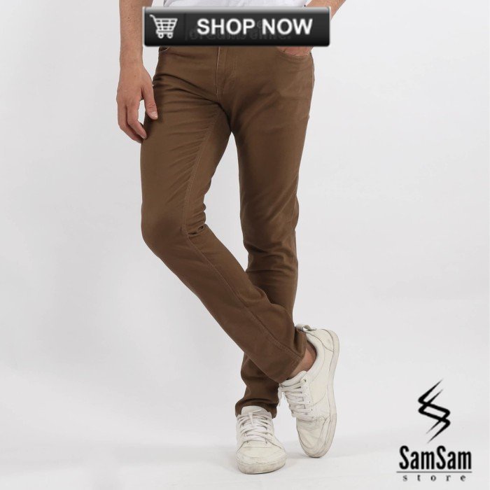 Edwin Celana Chinos Pria Paris Slim Fit Stretch Brown - Cokelat, 30