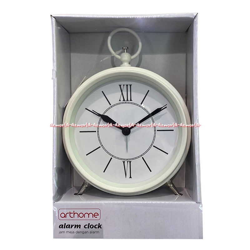 Arthome Alarm Clock 5inchi Jam Meja Dengan Alaram Bunyi Model Klasik Classic Clock Art Home White Putih