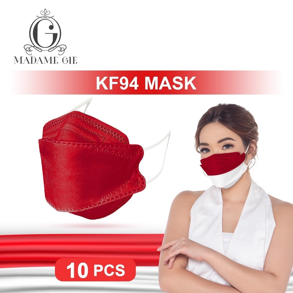 ⭐️ Beauty Expert ⭐️ Madame Gie Protect You KF94 Merah Putih - Masker 10 Pcs