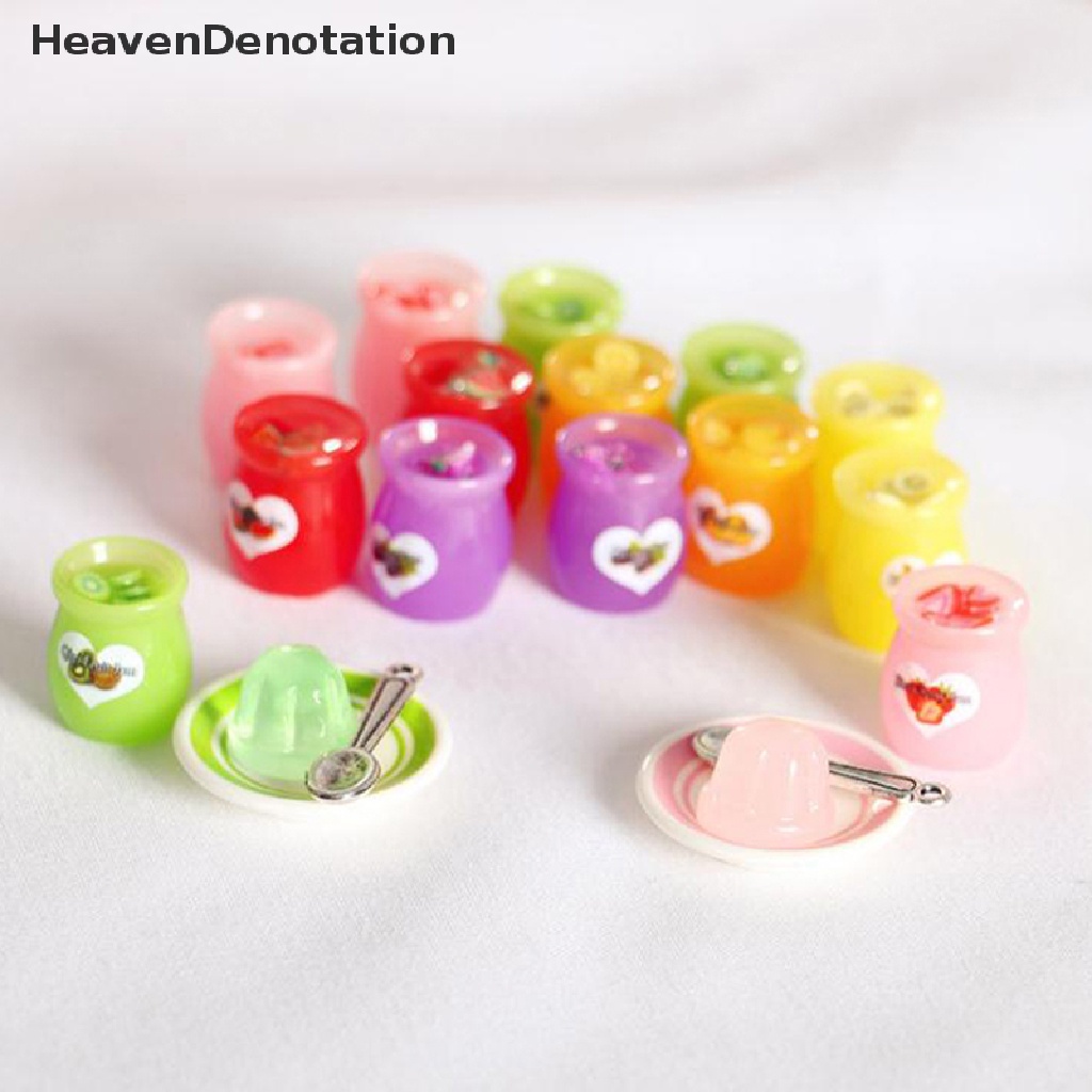 (Heavendenotation) 4pcs / Set Mainan Miniatur Selai / Pudding Skala 1: 12 Untuk Aksesoris Rumah Boneka 1 / 6