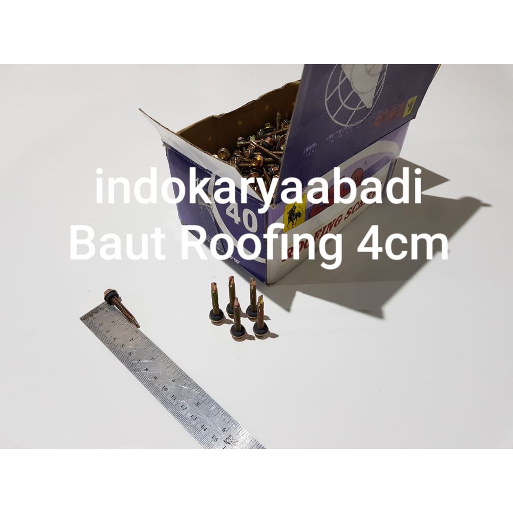Baut Roofing Screw /Baja Ringan 40cm #12 Panjang 4cm / 1 kotak isi 400 pcs / Tidak jual Ecer / ZOLO