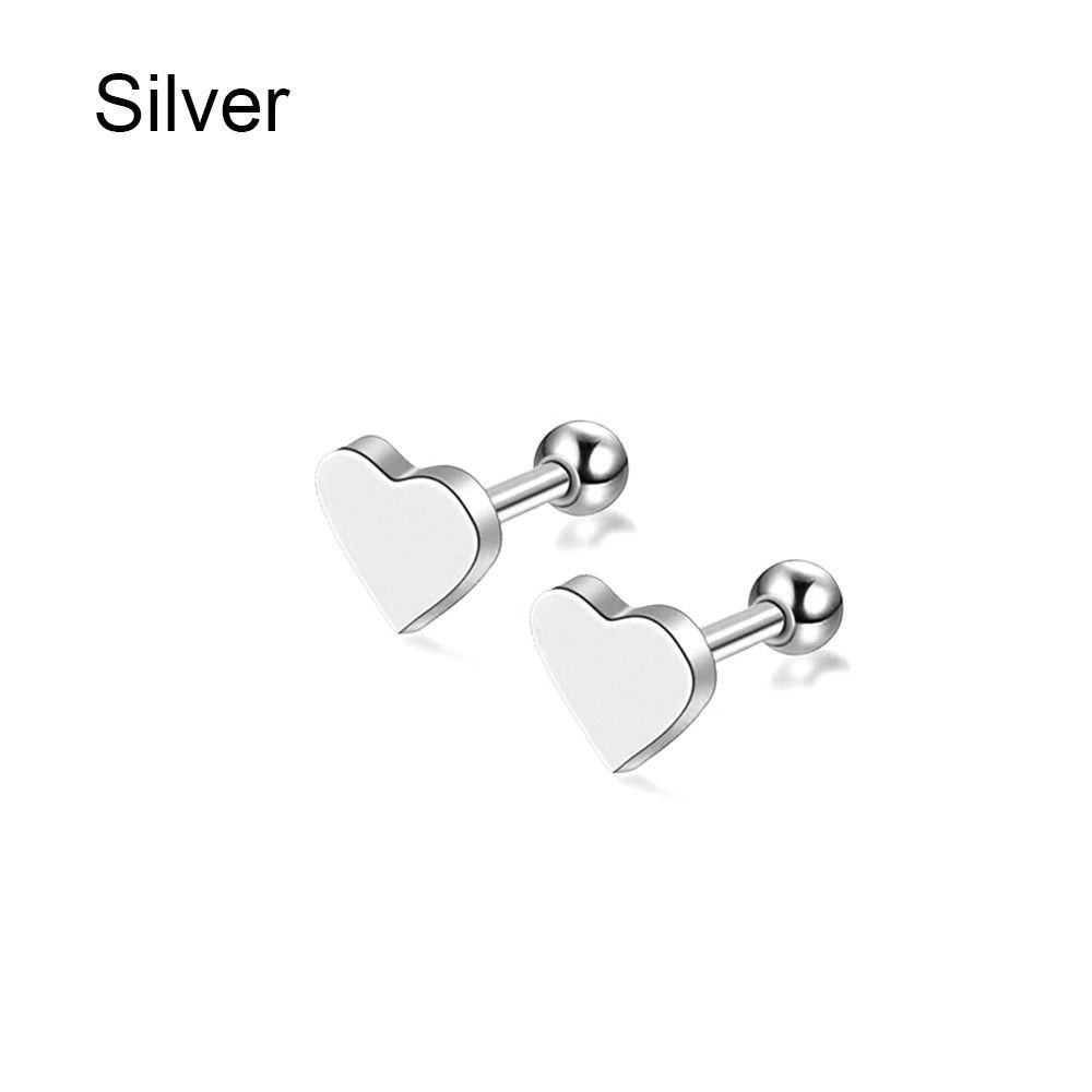 2pcs Piercing Earrings Hear Shape Ear Studs Tragus Earrings