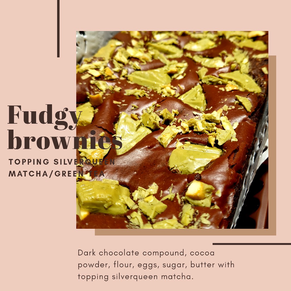 

Fudgy Brownies Premium Topping Silverqueen Matcha Green Tea De' Zava