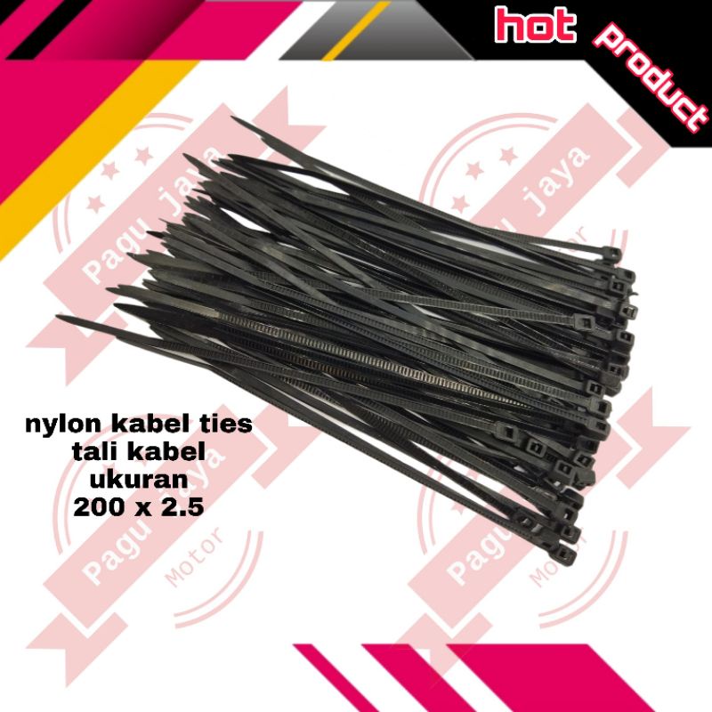 Kabel ties tali kabel ukuran 2.5x200mm (isi 100 biji)