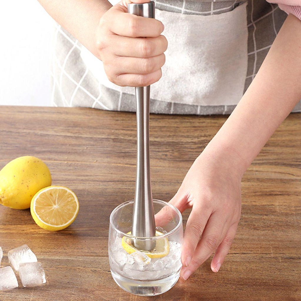 【 ELEGANT 】 Mojito Muddler Bar Dapur Old Fashioned Stainless Steel Rod Hammer Stirrer Alat