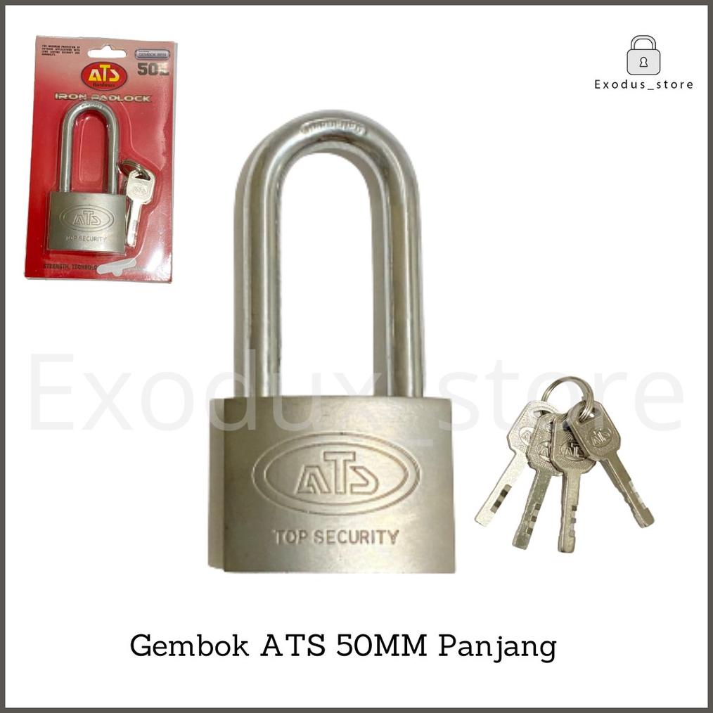 Kunci Gembok Pagar Ats 50 Mm Leher Panjang Besar/ Gembok Pager