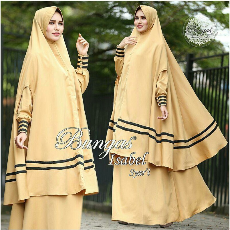 HOPYLOVY - Gamis Maxi Dress Wanita Bergo Panjang Isabel Syari