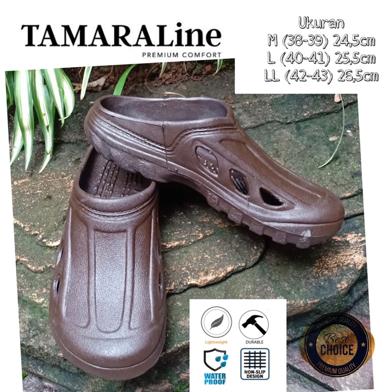 Sepatu Sandal Selop Slide Slip on Karet Pria Dewasa / Remaja - TAMARALINE 177 / Bahan Premium Lentur Empuk Ringan Kuat Anti Slip Anti Air / Model Sporty Santai Rumah Kerja Outdoor Kamar Mandi  Murah Original