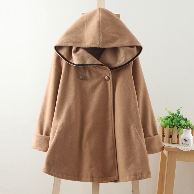 Double Breasted Hoodie Jaket Wanita Simple Korea Style Jfashion