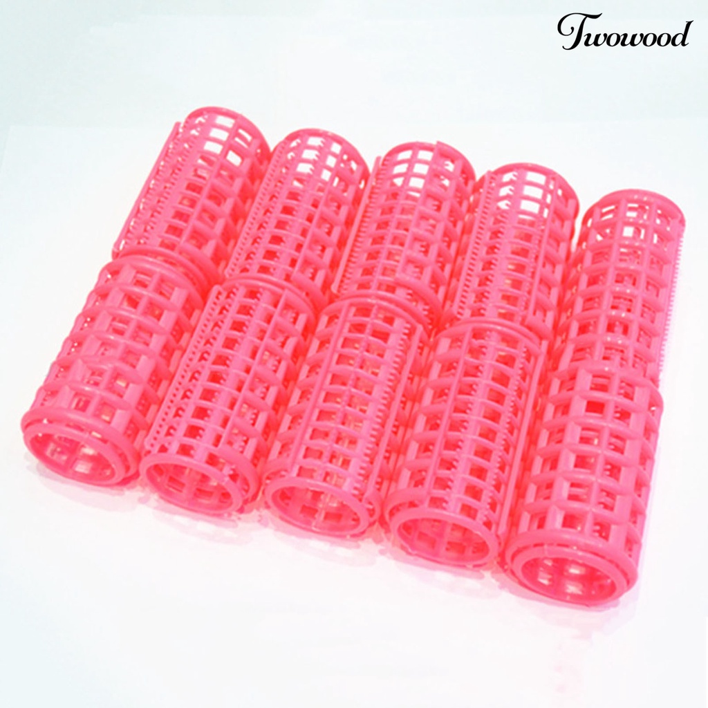 12 Pcs Rol Pengeriting Rambut Bentuk Tabung Bahan Plastik Anti Slip Untuk Rumah