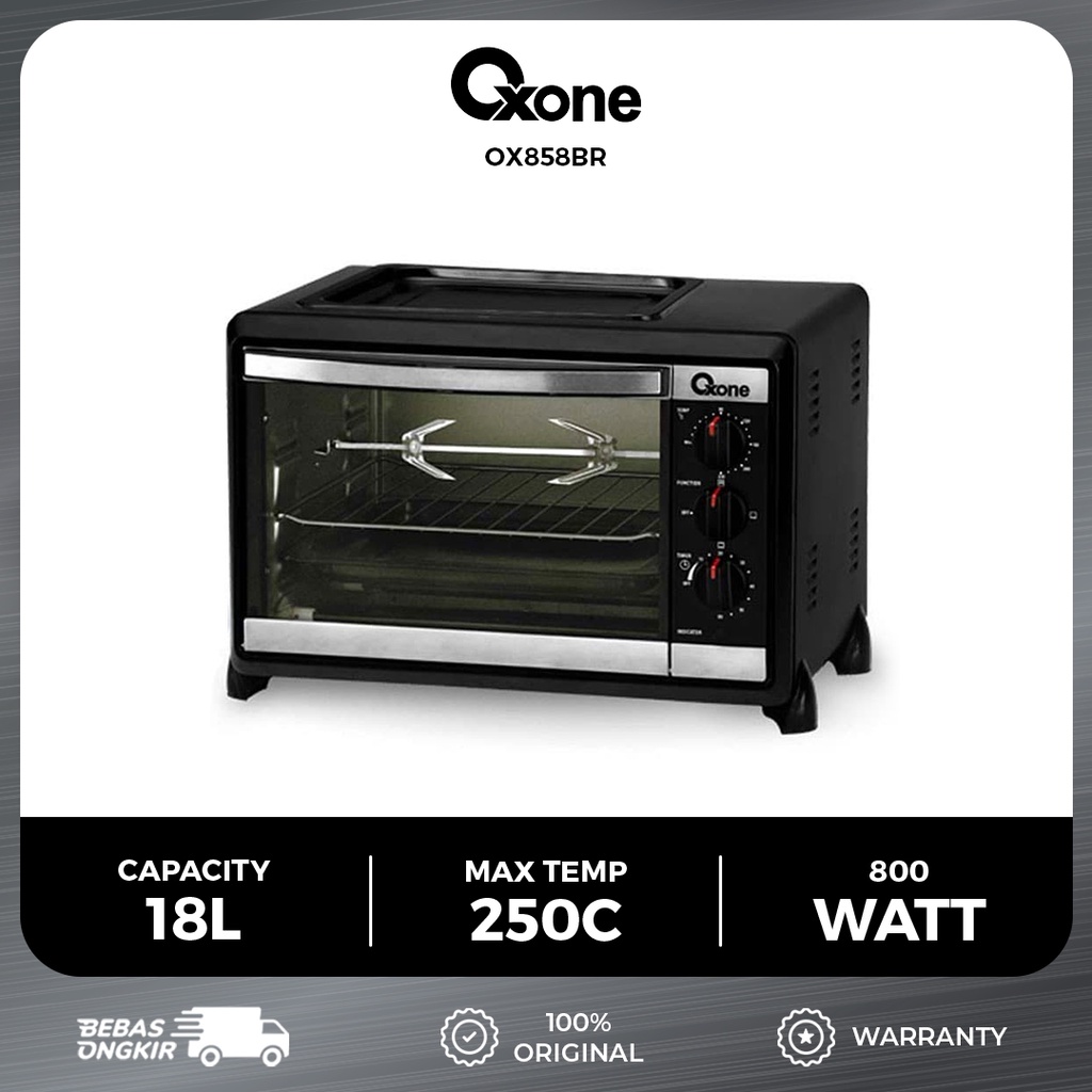 Oxone OX858BR Oven Listrik Toaster 18 L 4 in1 Panggangan Premium