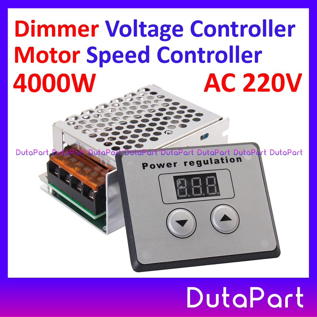 Dimmer AC 220V 4000W SCR Voltage Regulator Kecepatan Motor Suhu With Panel Button