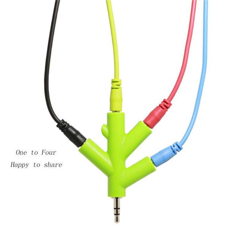 Splitter Pembagi Jack Audio Sound AUX 3.5mm 4 Port Headset Unik Ear Phone Share Sharing Suara Murah