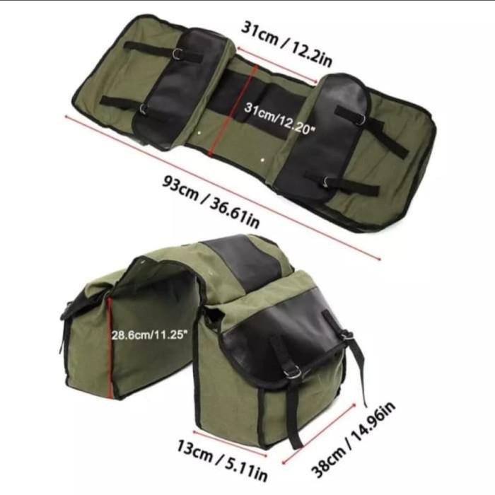 Tas Samping tas motor sidebag tas barang kawasaki W175 - Hijau