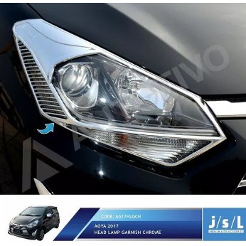 Garnish Depan All New Agya Ayla List Lampu Depan Chrome 2017 2020