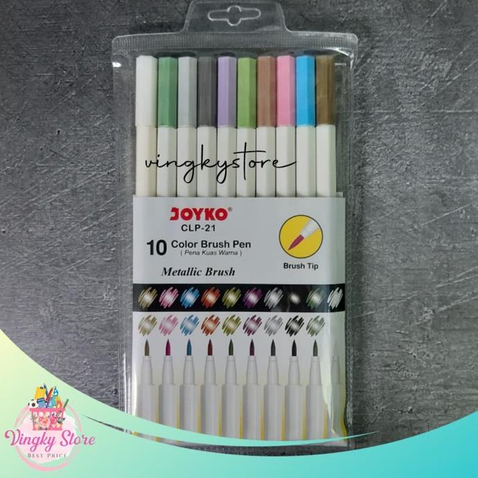 

(BISA COD) Color Brush Pen / Metalic Brush CLP-21 Joyko SALE Kode 1340