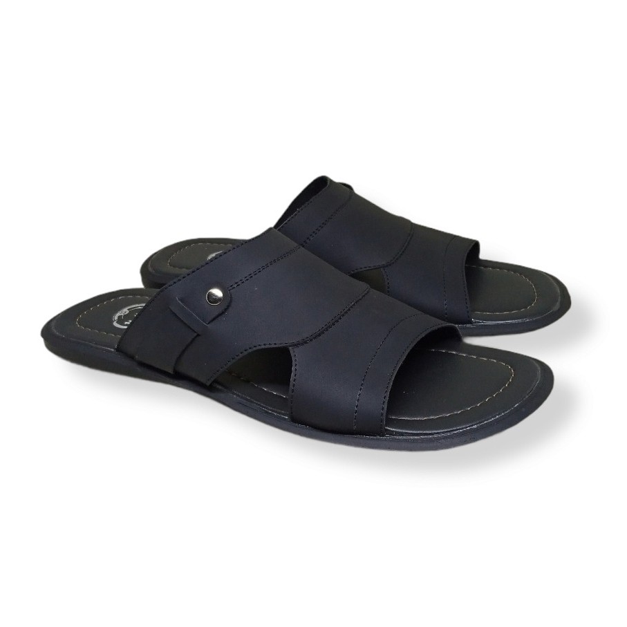 sandal pria slide kulit slipper MLZ-05 sendal cowok laki2 ukuran besar-jumbo-big size ORIGINAL