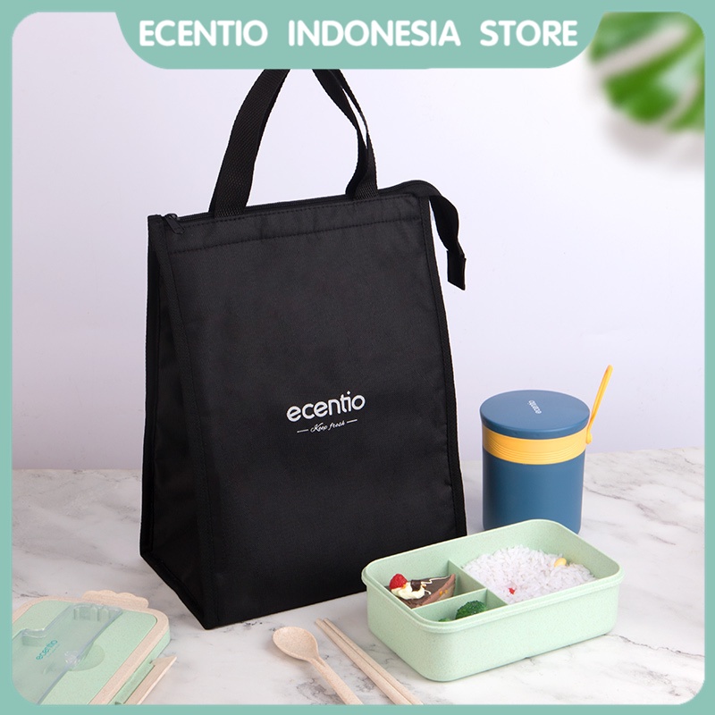 ecentio Lunch Cooler Tote Bag Tas Bekal Box Makanan Besar Alumunium foil Kotak Makan Hot Cool Anak anti air Dr. fresh Cold