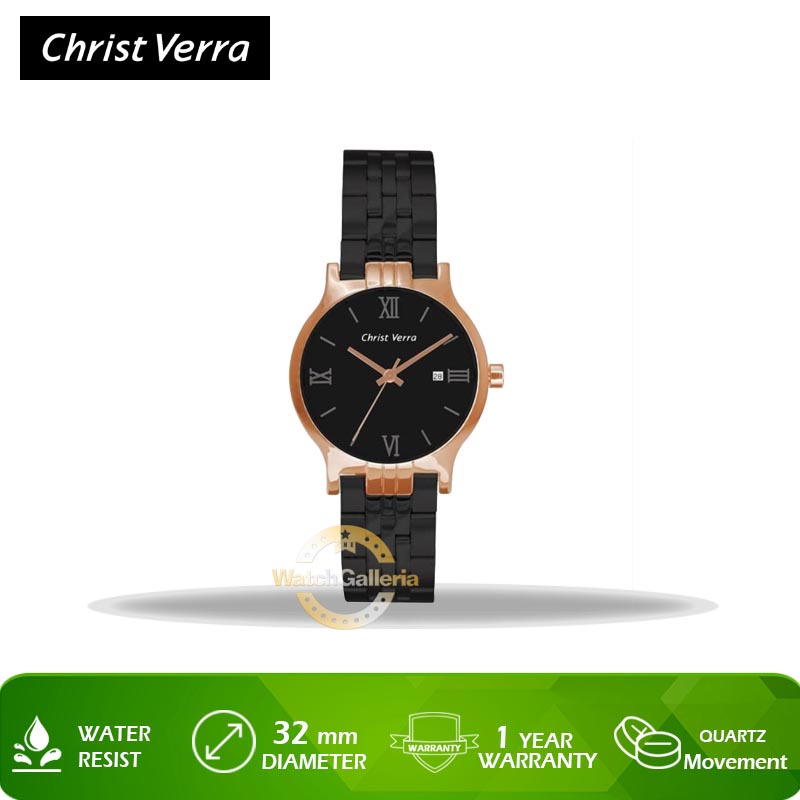 Jam Tangan Christ Verra CV 71106L-18 BLK Original Murah