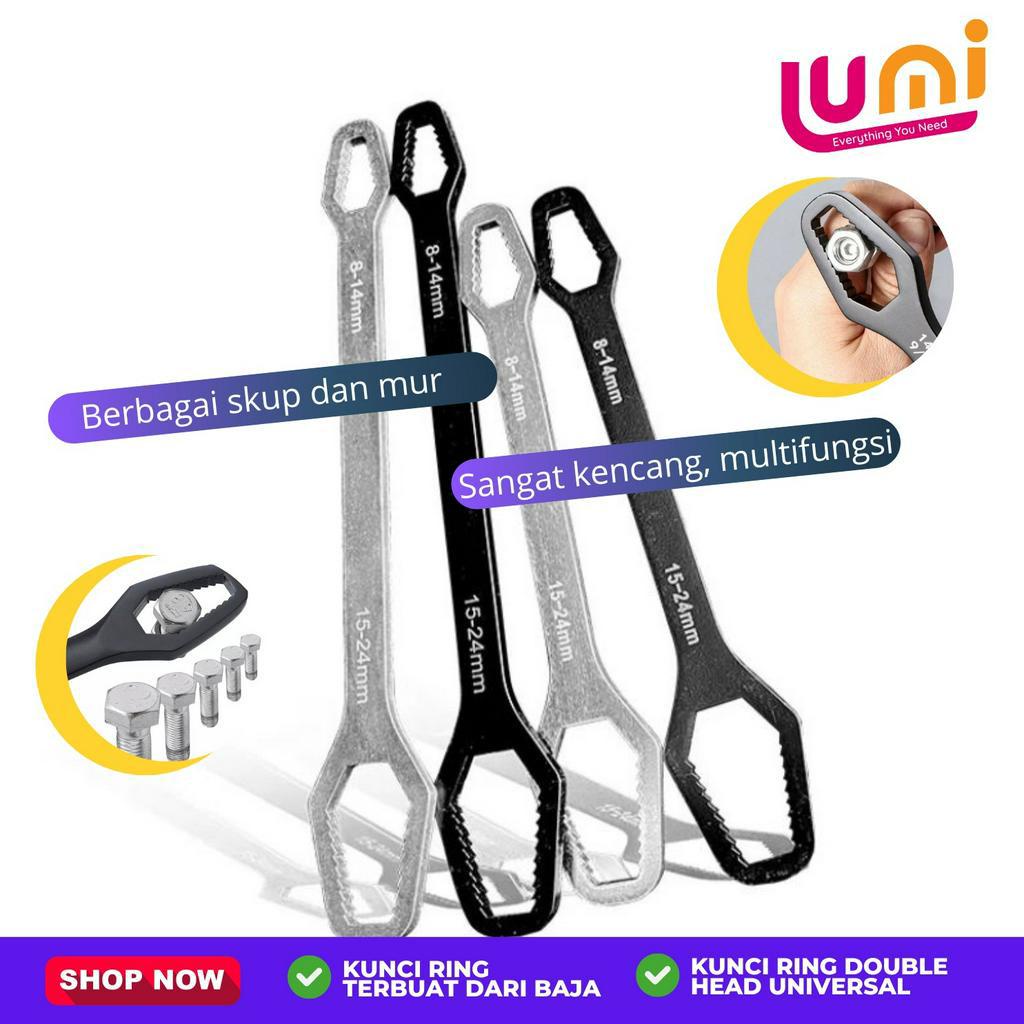 Kunci Ring Universal Double Head Wrench Adjustable Kunci Pas Ring Multi Size