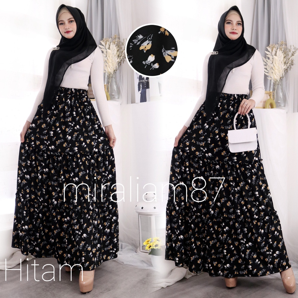 miraliam87 Rok Corak panjang Rok muslim/Mayung/Payung/Longgar Susun Kerutan Terbaru Termurah Terlaris