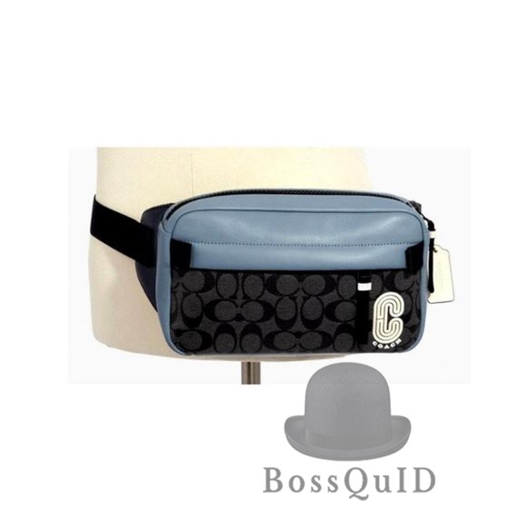 Coach Edge Belt Bag In Signature Canvas with Coach Patch Blue