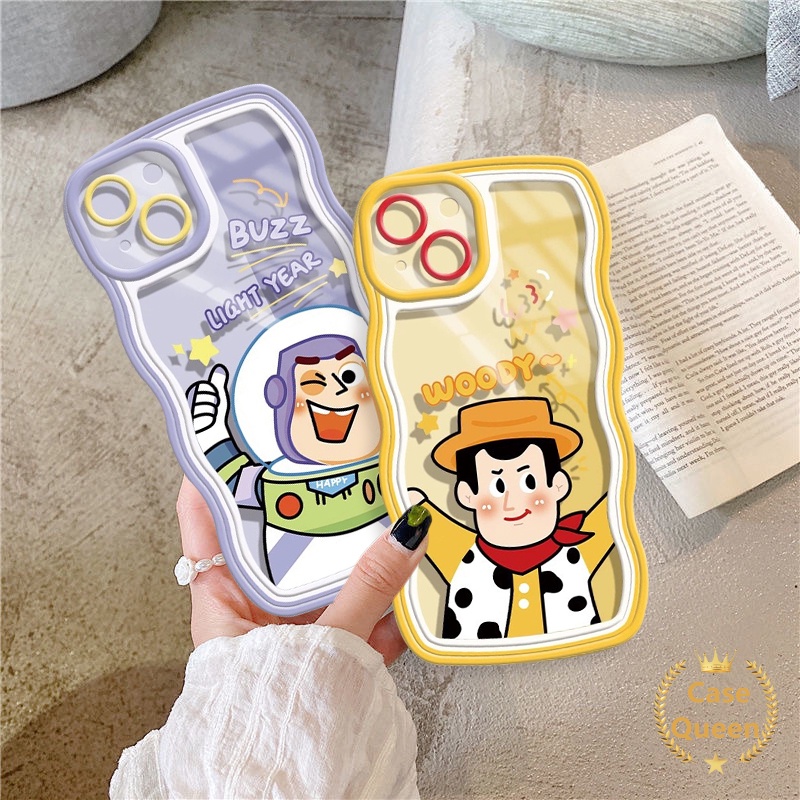 Toy Story Case OPPO A17 A54 A15 A57 A55 A16 A12 A7 A5s A95 A74 A17K A76 A16K A96 A15s F9 A16E A53 A9 A5 A16s A3s A12E A52 A72 A32 Woody Buzz Light Year Wavy Edge Soft Penutup Belakang