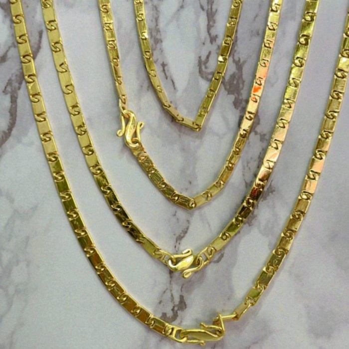 Kalung emas unyil gepeng 24 karat asli. Emas Murni. Kalung emas asli. - by Chat Tokoped, 10