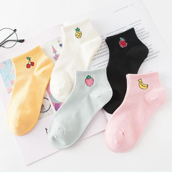 Kaos Kaki Ankle Motif Buah Import Cute / Kaos Kaki Semata Kaki Lucu Unik / TV-112