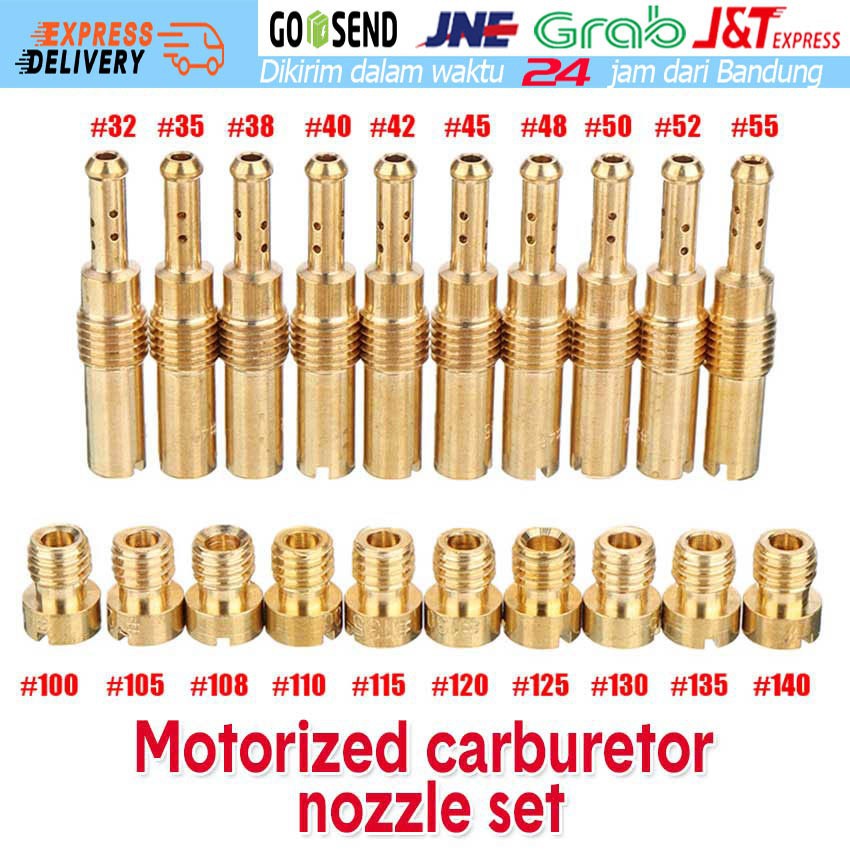 PJ MJ 20pc PILOT MAIN JET ZET KEIHIN PE PWK PWL MIKUMI NSR NINJA R TIGER MEGAPRO MIO CPO MOTO1 SUDCO