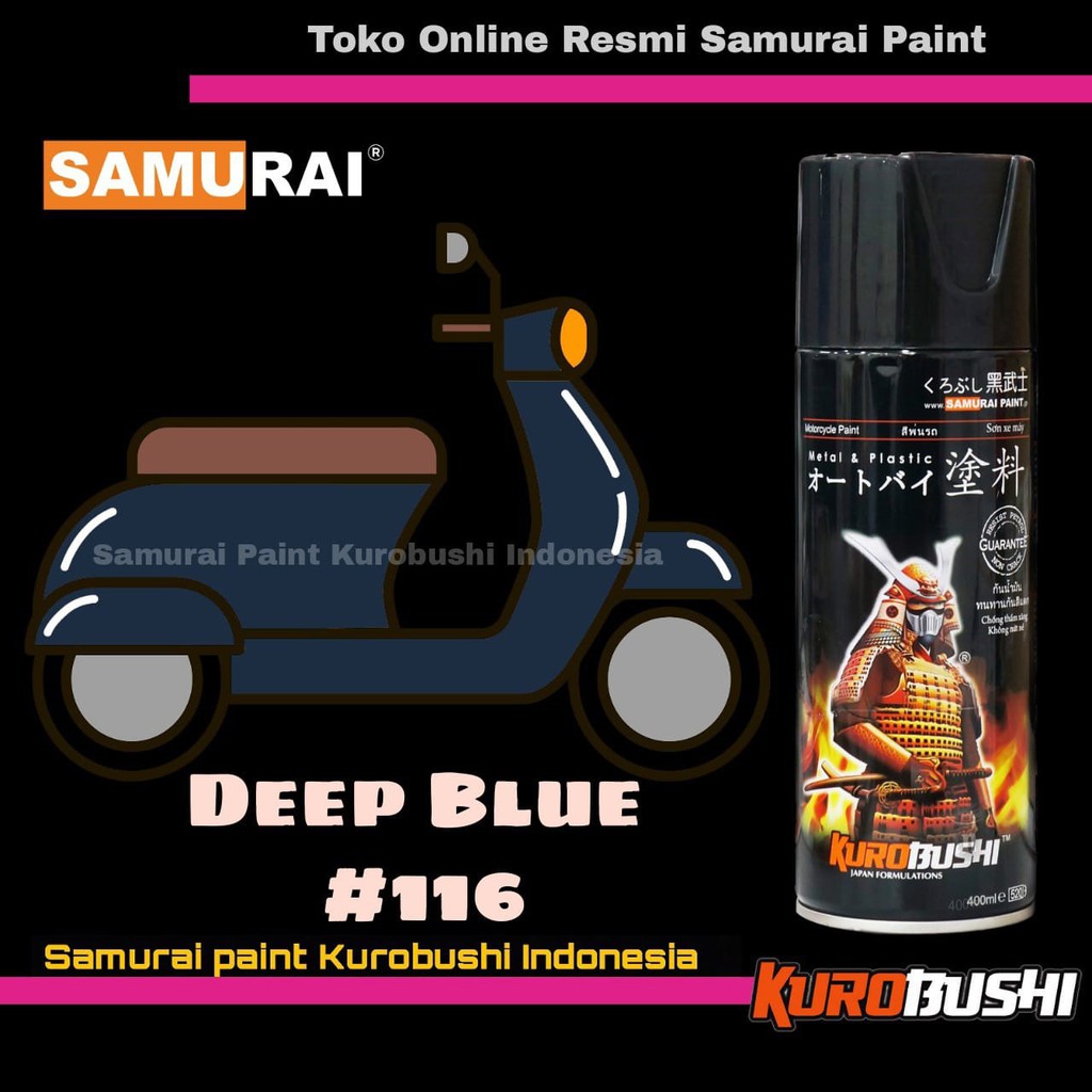 Samurai Paint DEEP BLUE 116 Warna Standar Biru Dongker Cat Semprot Aerosol Samurai