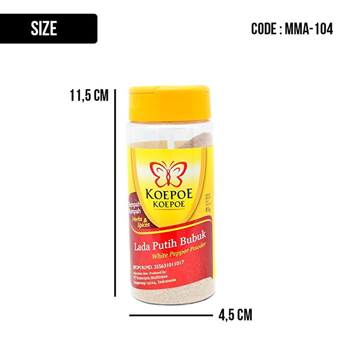 

Lada Putih Bubuk Koepoe Koepoe 85 Gr - Lada Besar (Mma-104)