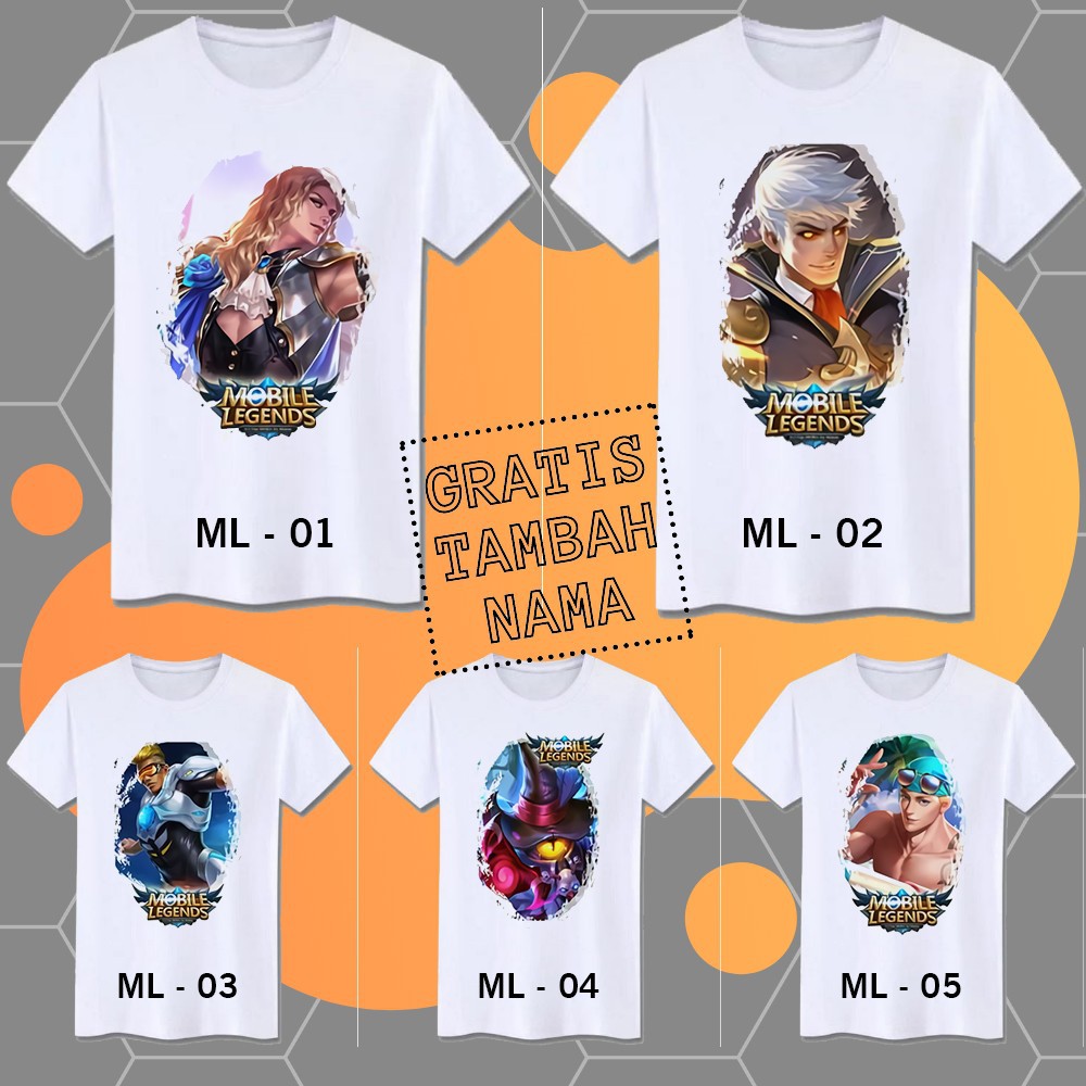 Kaos Mobile Legends Anak dan Dewasa Baju Couple Gaming Motif Mobile Legends