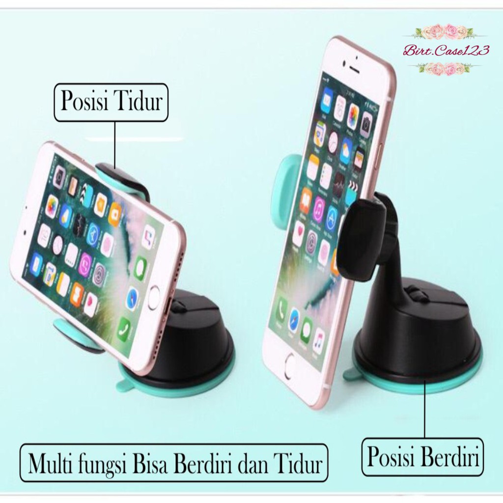 JXCH 2in1 Holder mobil HP car Holder Stand Dashboard AC KACA GPS universal phone 360 derajat BC2235