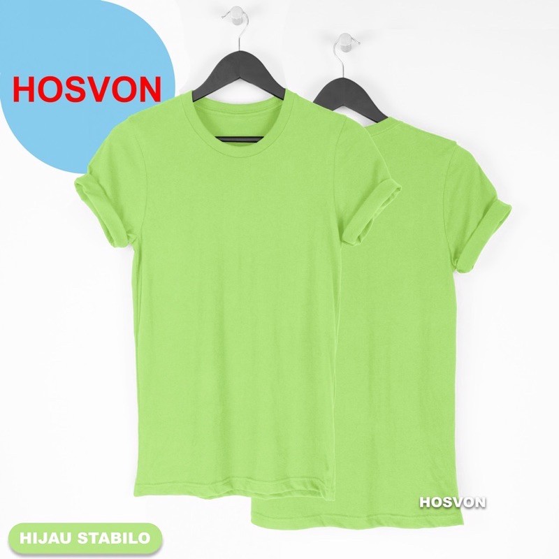 HIJAU STABILO Cotton Combed 20s Lengan Pendek (PRIA &amp; WANITA)