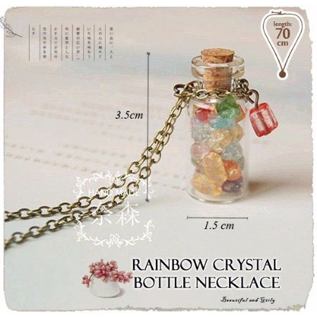ACC5119C1 - Kalung Botol Kristal Pelangi Handmade Jepang/Korea