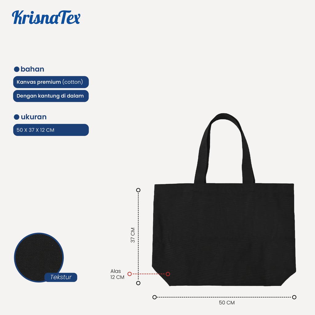 Tote Bag Alas Kanvas PREMIUM Polos - Tas Belanja Canvas Shopping