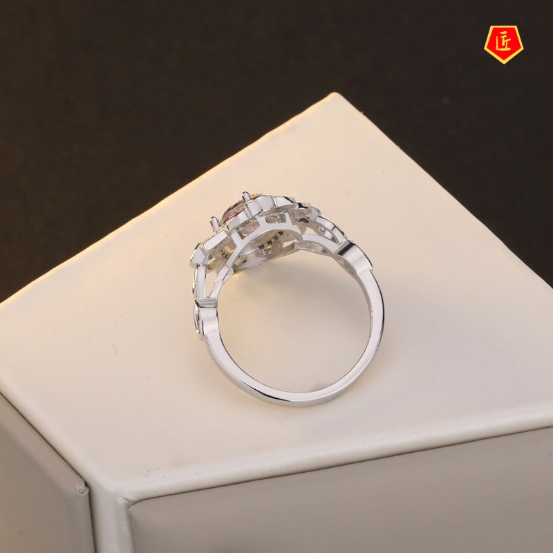 [Ready Stock]Colorful Topaz Ring Creative Diamond Fashion