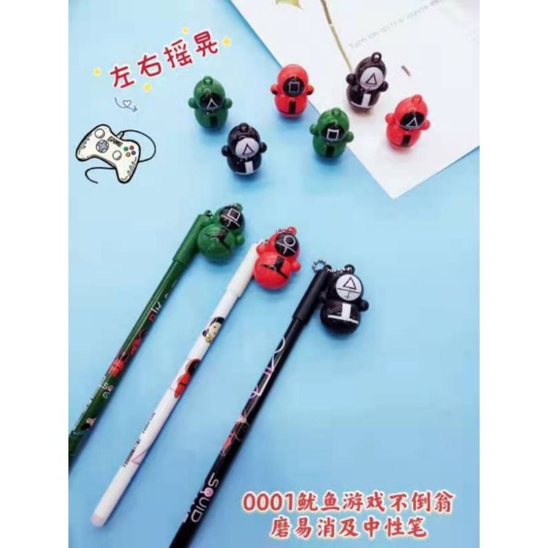 

(4pcs) pen gel gantung/pen gel karakter/pen gel squid game