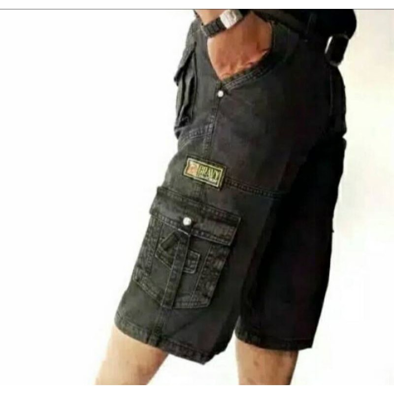 hemat celana pendek cargo pria bahan semi kanvas model kempol gunung size 27-44 big size jumbo