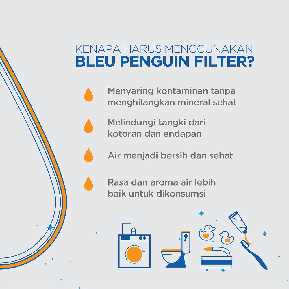 BIG SALE Bleu by Penguin 10" - Sediment Filter / Cartridge Filter Air Bleu - Refil Saringan/