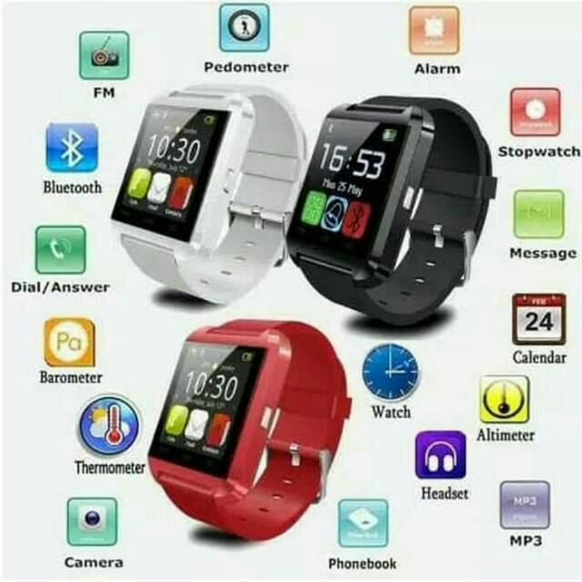 JAM SMARTWARCH U8 JAM TANGAN PINTAR TELPON DAN SMS BLUETOOTH - JAM HP