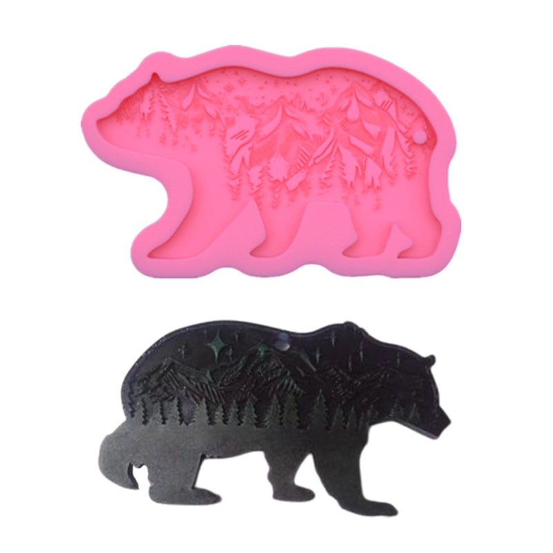 SIY  Epoxy Resin Mold Forest Bear Keychain Silicone Mould DIY Crafts Polymer Clay Jewelry Making Tool