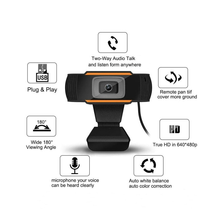 Kamera Webcam USB 1080p 720p 480p Built-In Microphone Untuk PC Komputer