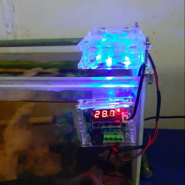 Kipas fan aquarium aquascape lengkap termocontrol pengatur suhu otomatis