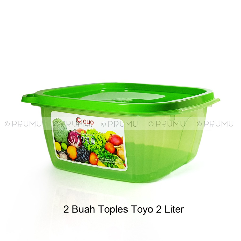 2 Toples Plastik 2 Liter - Food Container - Toples Plastik Bening - Toples Makanan - Sealware - Toyo